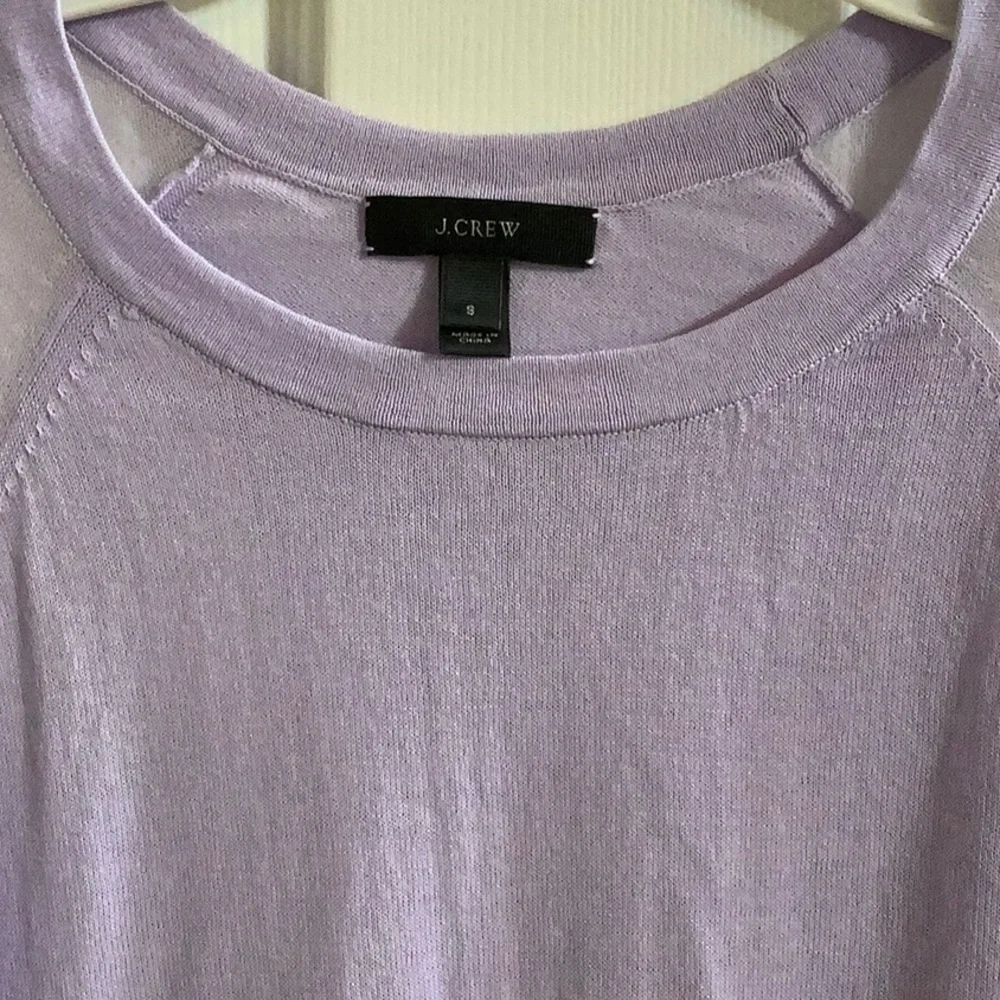 J. Crew Sheer Sleeve Crepe Sweater